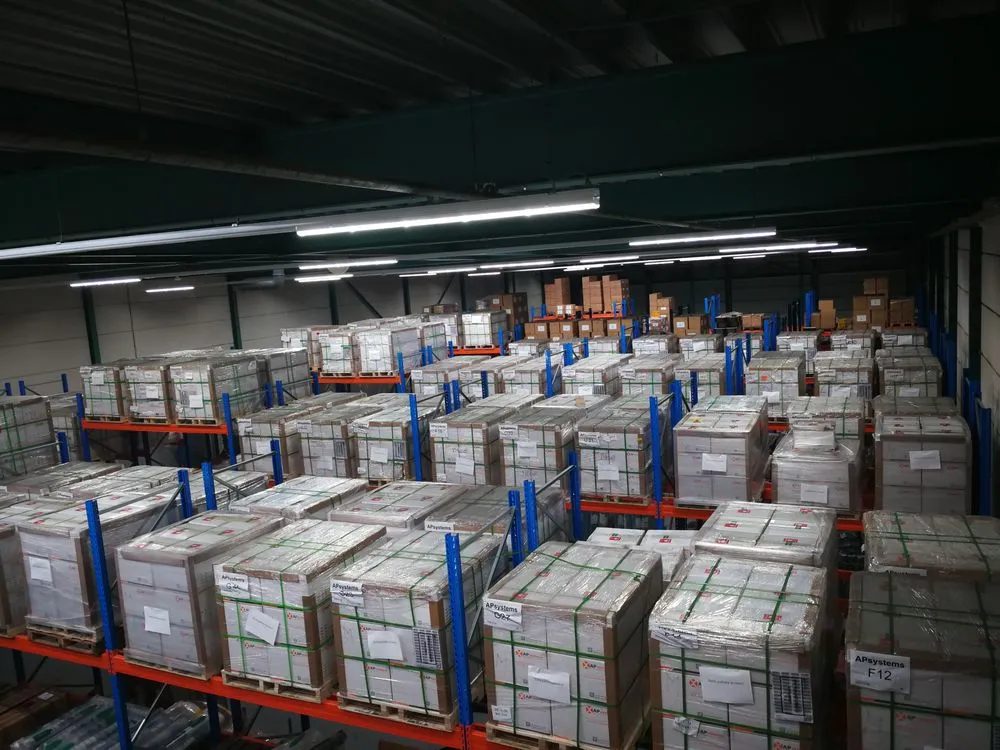 Palletised stock booked into inventory at the Kolibri warehouse